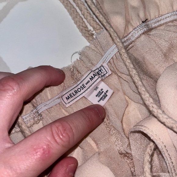 Melrose and Market NWT Linen Drawstring Cream Linen Tunic Dress - Picture 3 of 7